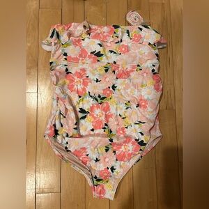 Isabel Maternity by Ingrid & Isabel Floral One Piece Swimsuit - Pink and Yellow